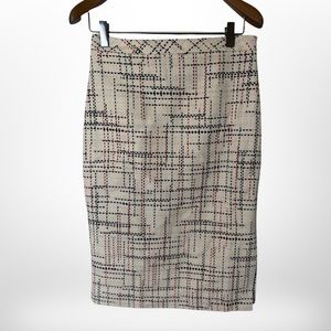NWT Banana Republic Ivory Multicolored Tweed Pencil Skirt Size 0